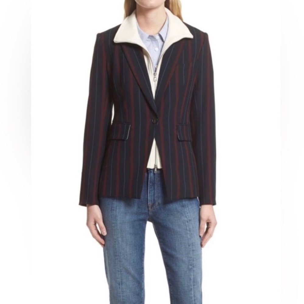 Veronica Beard Carter Striped Dickey Blazer
